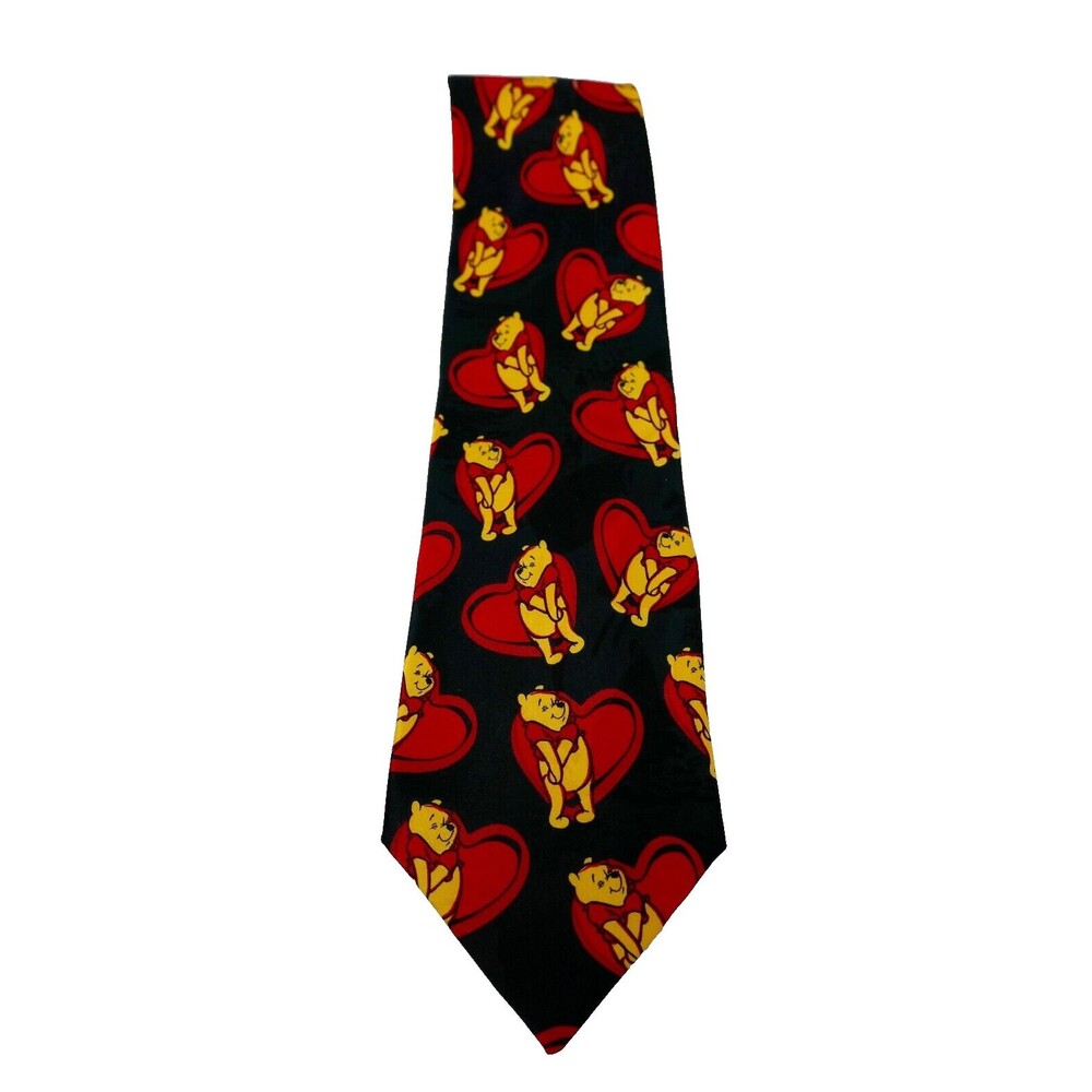 Disney Winnie The Pooh Heart Men's Neck Tie Valentines Day